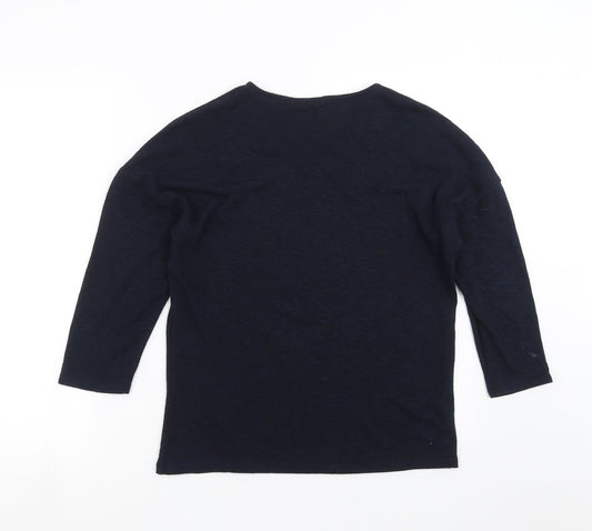 TU Womens Blue Knit Pullover Jumper Size 8 - beaded detail