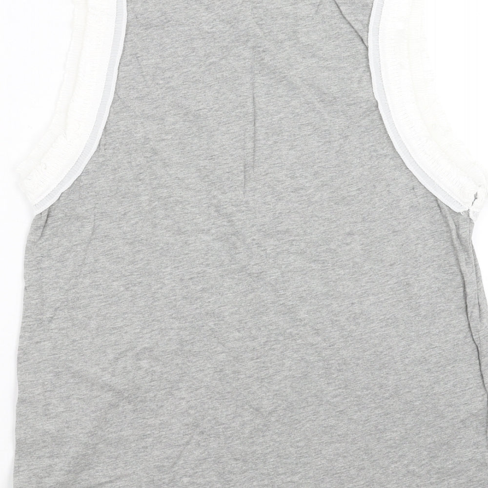 Womens UK Size 12 River Island Grey Basic T-Shirt