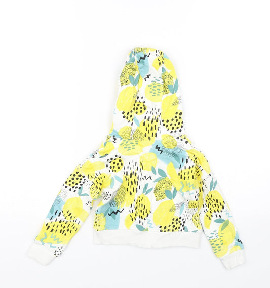TU Girls Yellow Floral Full Zip Hoodie Size 3 Years - Lemons