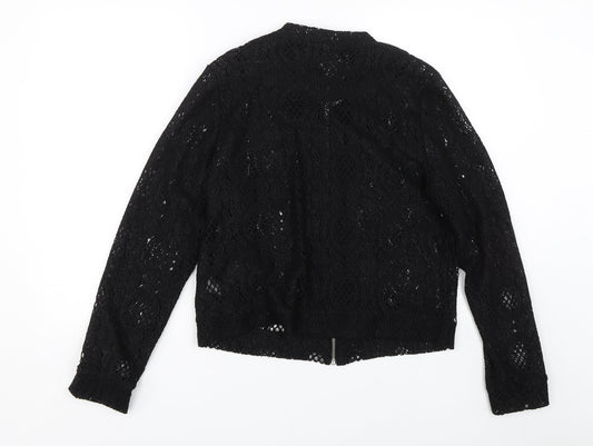 C&A Womens Black Floral Jacket Size 16