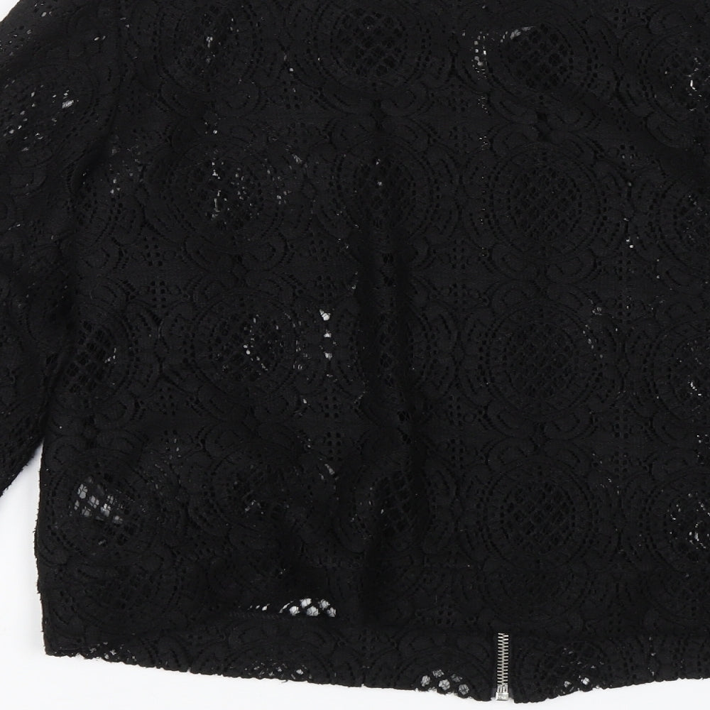 Brand and care label for C&A women’s black floral jacket, size UK 16