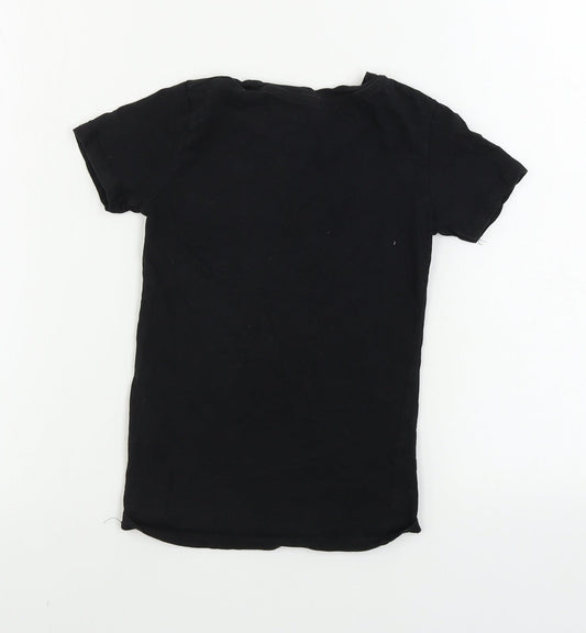 Cotton Heritage Girls Black Basic T-Shirt Size S