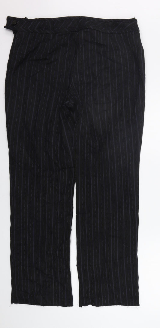 Klass Collection Womens Black Striped Trousers Size 16 L29 in