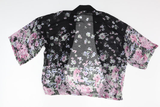 CAMERO ROSE Womens Black Geometric Cardigan Jumper Size 8
