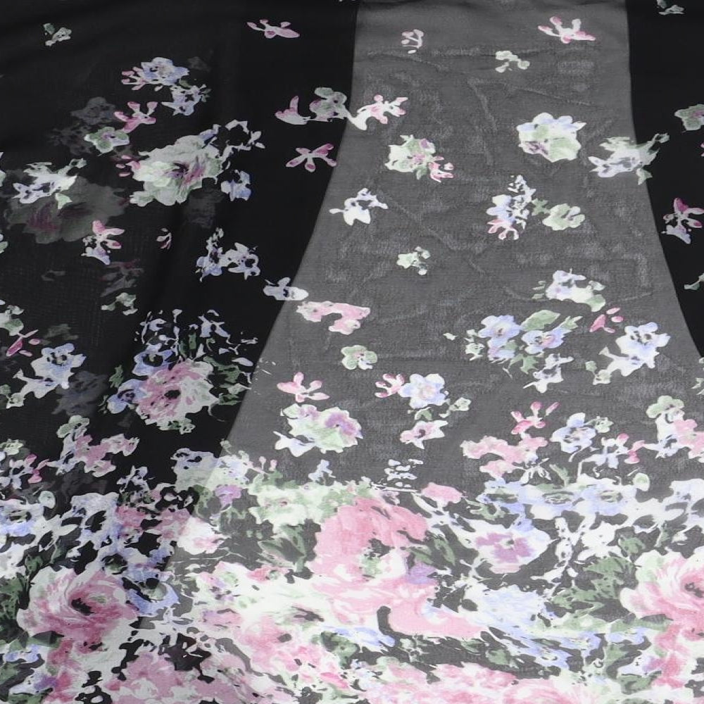 CAMERO ROSE Womens Black Geometric Cardigan Jumper Size 8