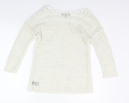 Womens UK Size 6 NEXT White Pullover Jumper