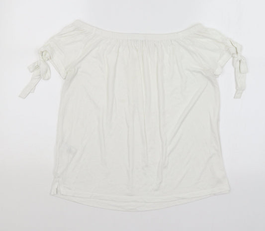 Womens UK Size 14 NEXT White Basic T-Shirt