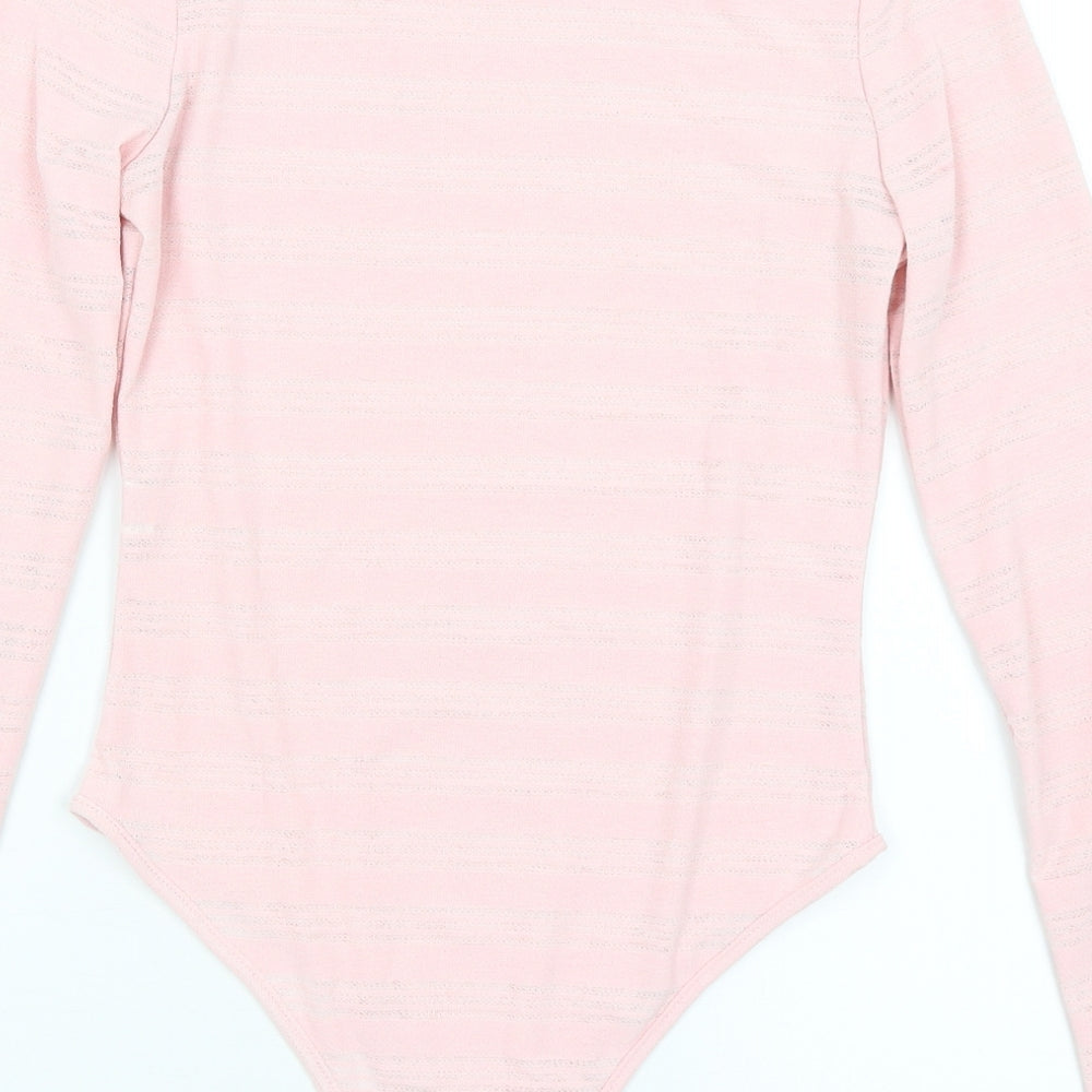 Womens UK Size S Preworn One-Piece Pink Bodysuit