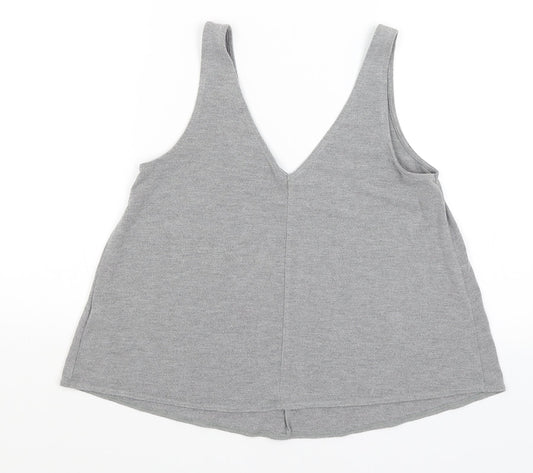 Womens UK Size 8 Topshop Grey Basic Tank