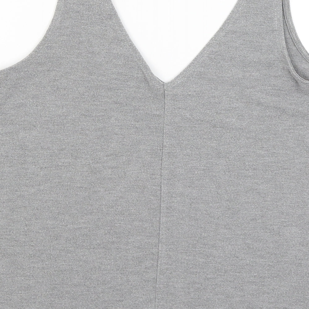 Womens UK Size 8 Topshop Grey Basic Tank