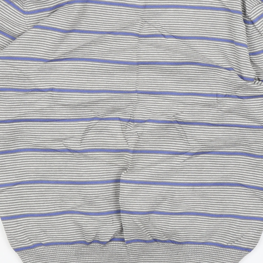 Cedar Wood State Mens Grey Striped Pullover Jumper Size S