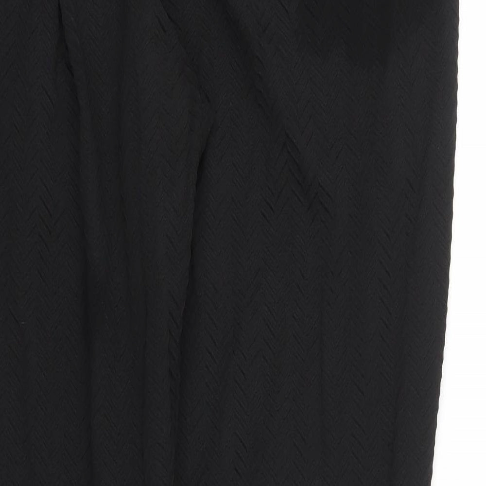 Womens UK Size S River Island Regular Fit Carrot Black Trousers