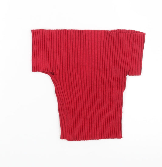 Womens UK Size S Missguided Red Basic Blouse