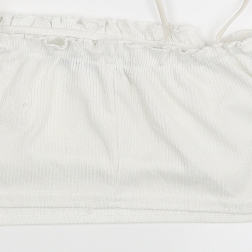Womens UK Size 8 Nasty Gal White Cropped Tank