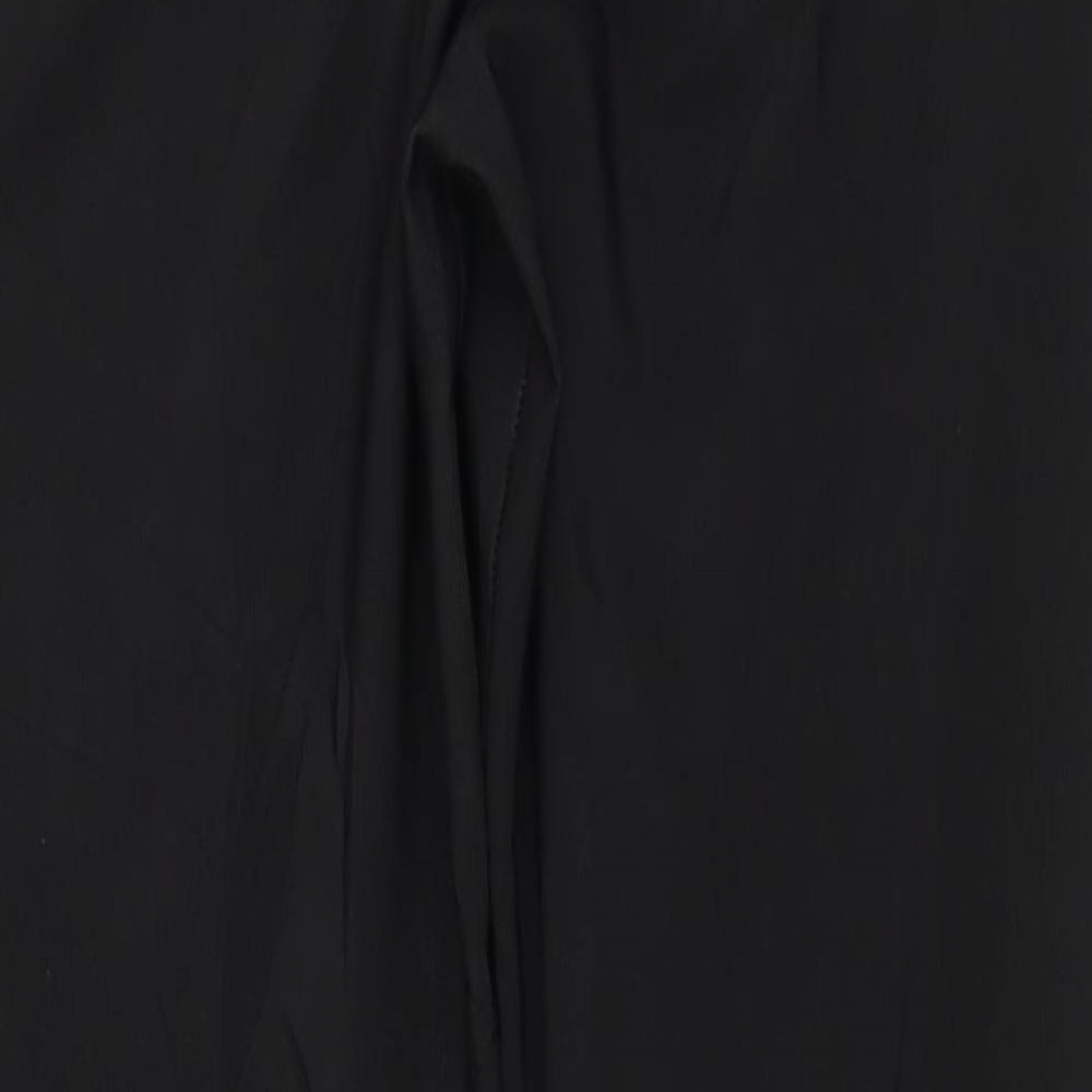 Womens UK Size L Preworn Regular Fit Black Trousers
