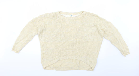 Womens UK Size M blue vanilla Beige Pullover Jumper