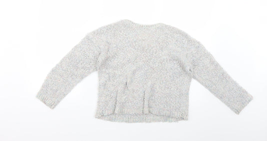 Marks and Spencer Girls Grey Pullover Jumper Size 13-14 Years