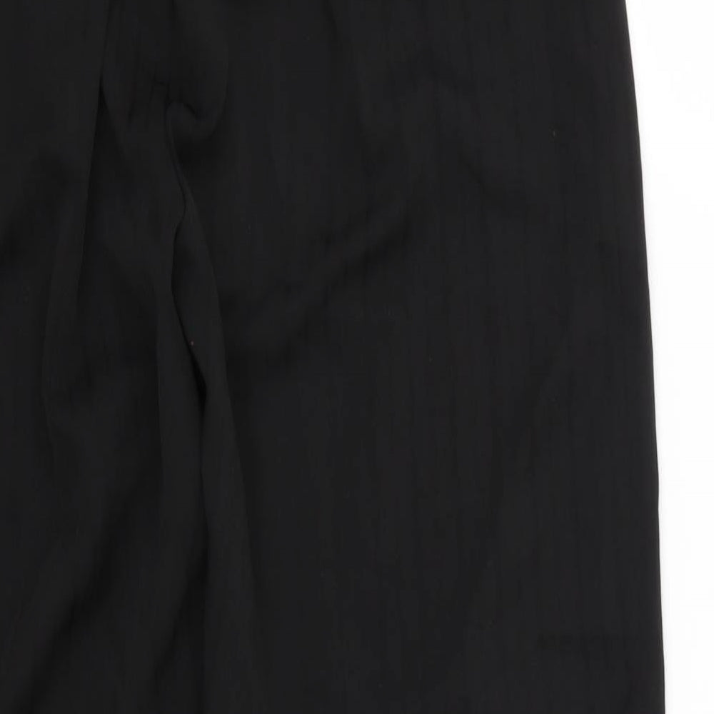 Womens UK Size 16 Preworn Regular Fit Black Trousers