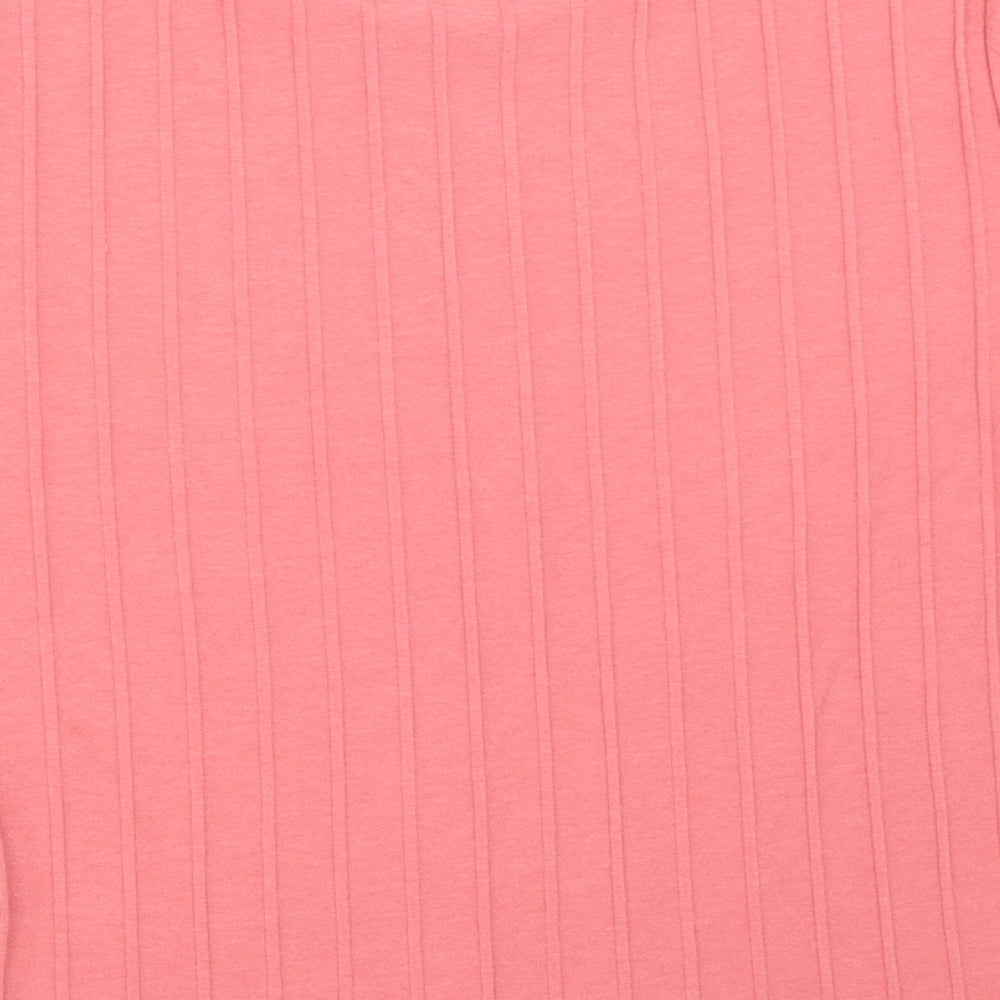 Womens UK Size 14 Red Herring Pink Basic T-Shirt