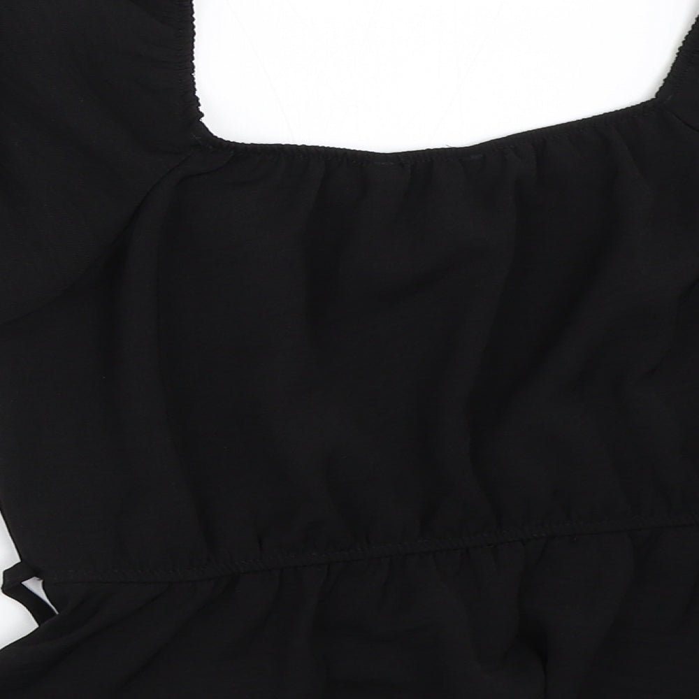 Womens UK Size 6 New Look Black Basic Blouse