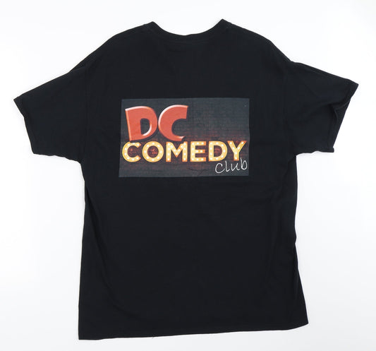 Mens UK Size L Gildan Black T-Shirt