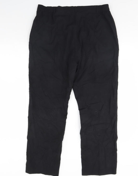 Womens UK Size 16 m&s Regular Fit Black Trousers