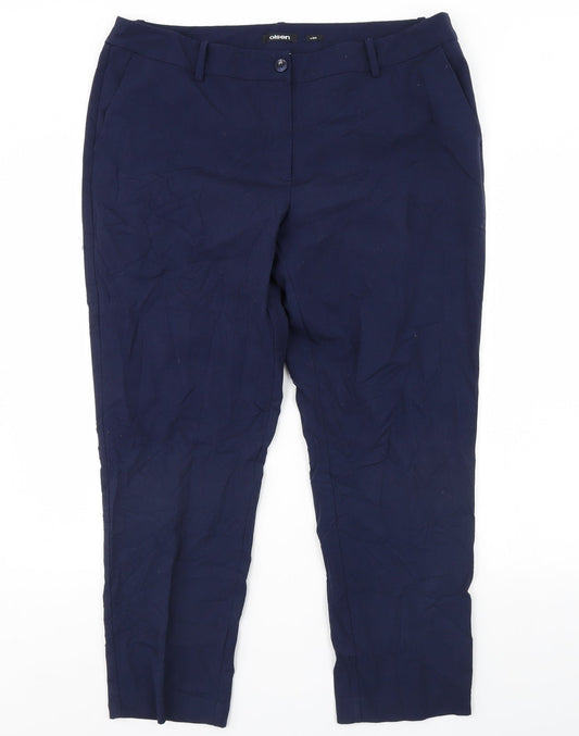 Olsen Womens Blue Trousers Size 40 in L29 in