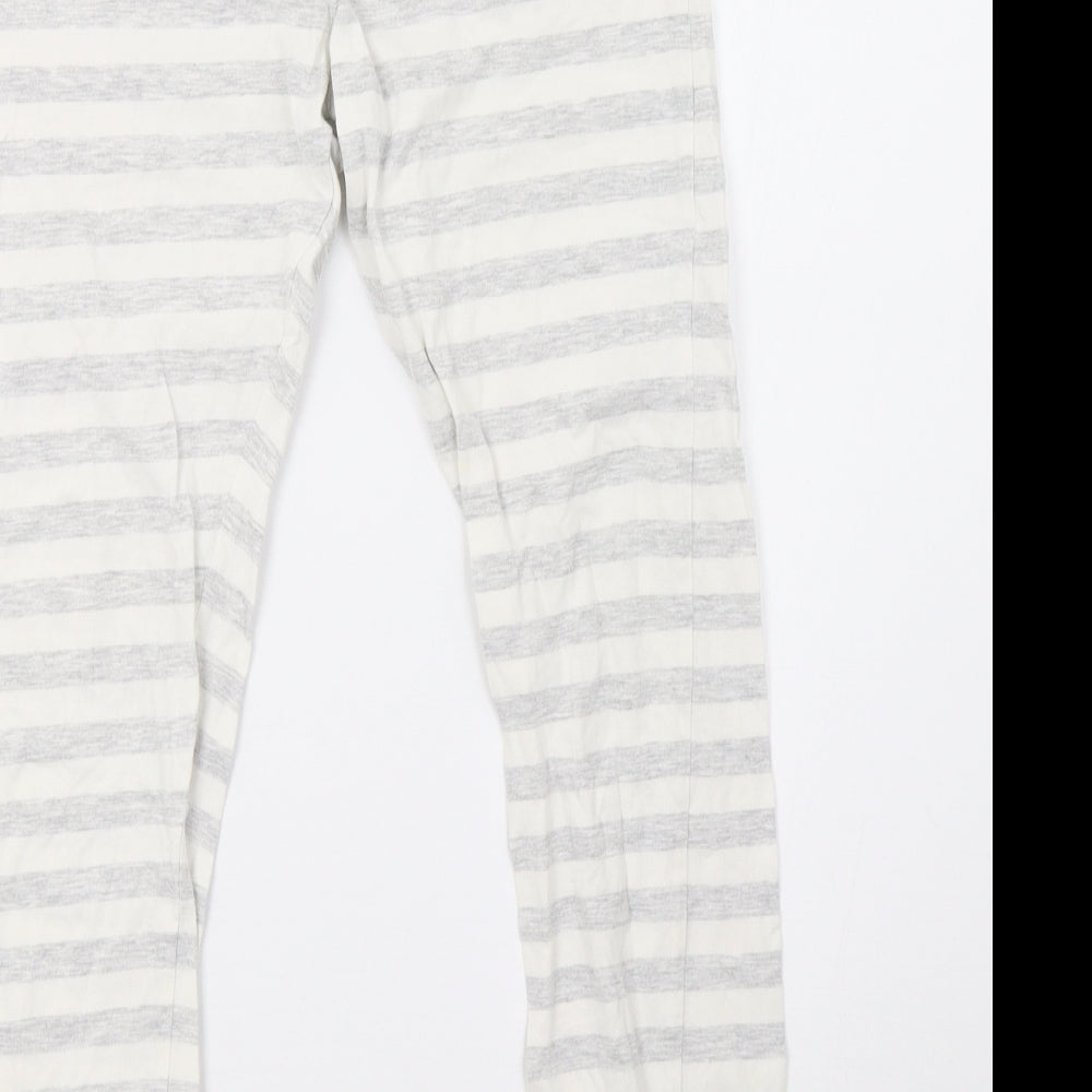 F&F Girls White Striped Pyjama Pants Size 10-11 Years