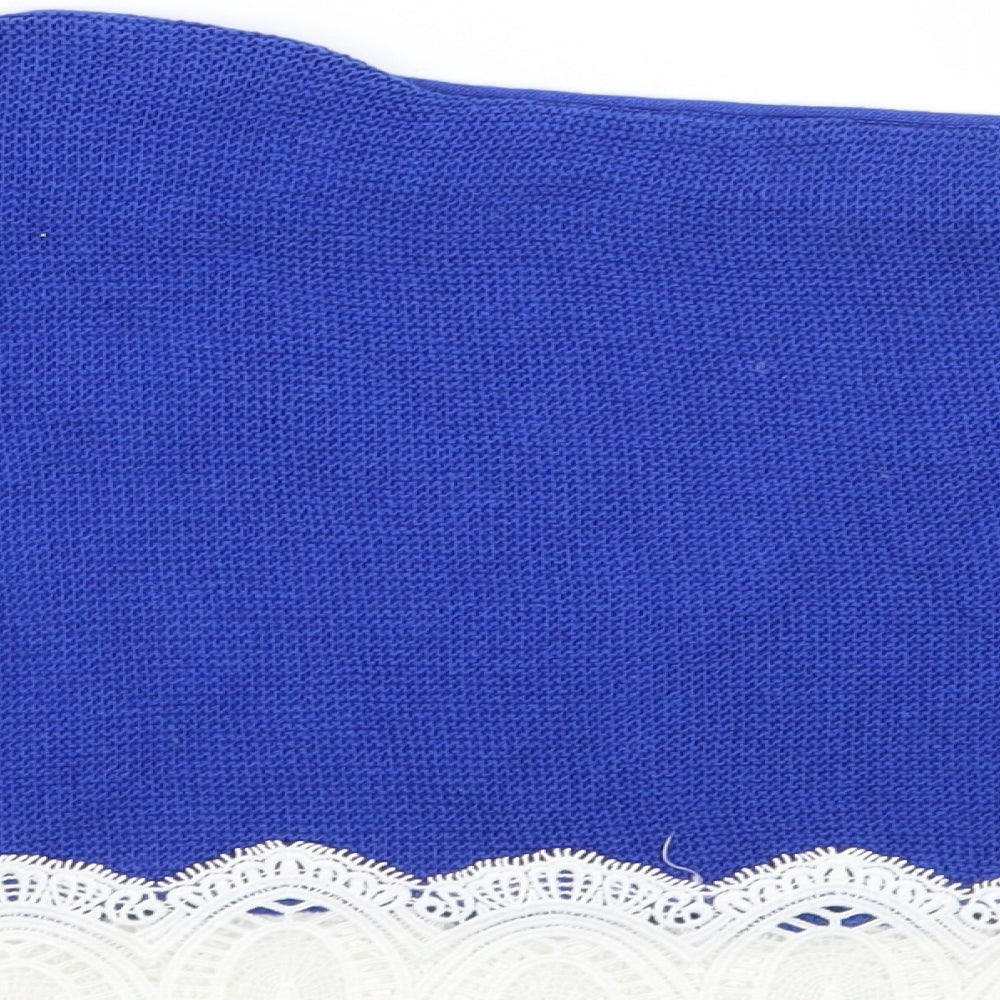 Womens UK Size M Preworn Blue Cropped Polo
