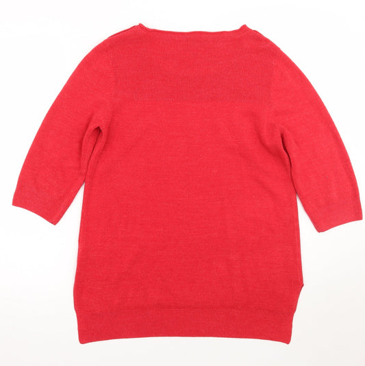 F&F Womens Red Pullover Jumper Size 14