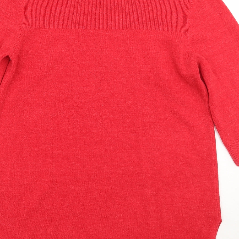 F&F Womens Red Pullover Jumper Size 14