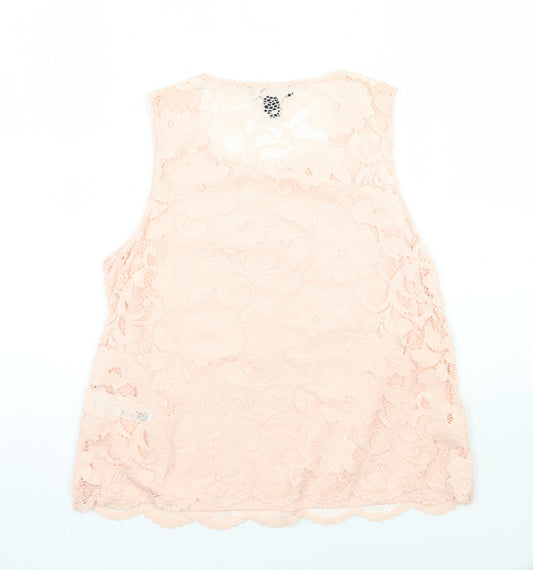 Womens UK Size 12 Newlook Pink Basic T-Shirt