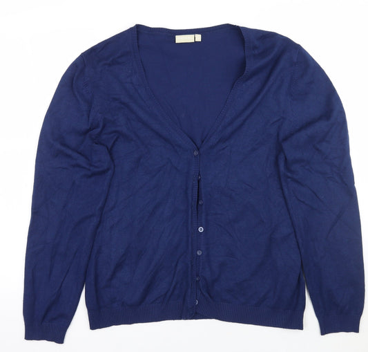Womens UK Size L Avenue Blue Cardigan Jumper