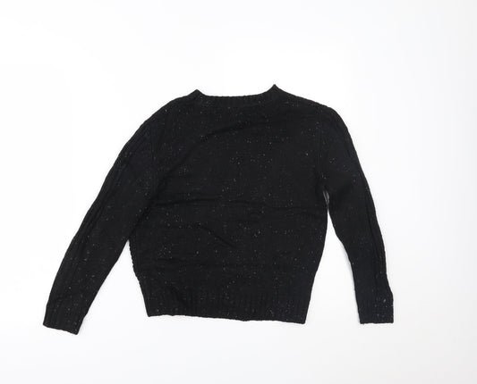 Marks and Spencer Boys Black Pullover Jumper Size 7-8 Years