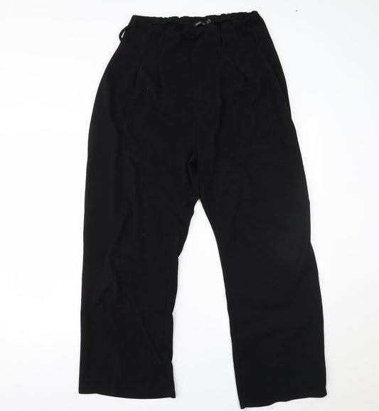 Womens UK Size 16 Boohoo Regular Fit Black Trousers
