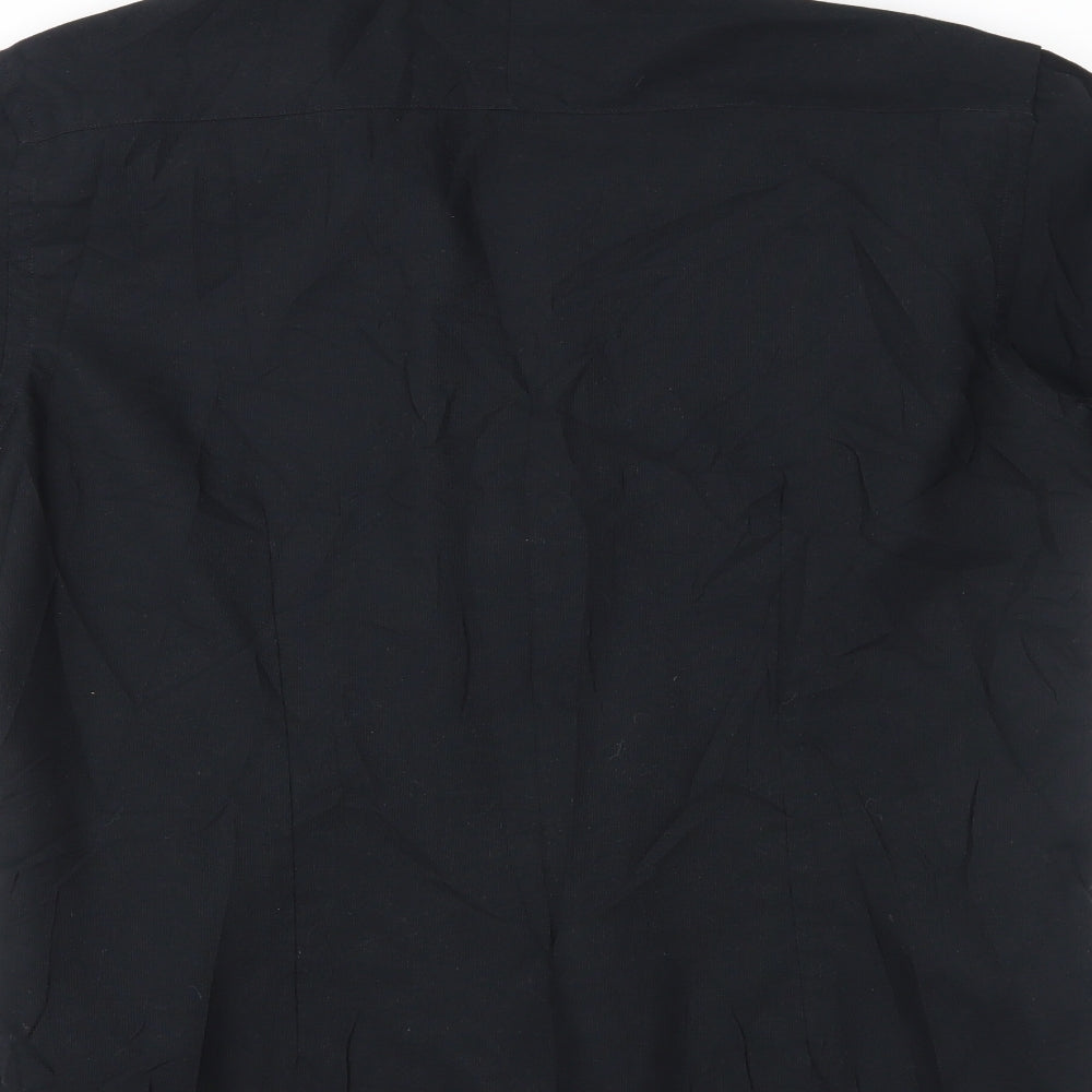 Mens UK Size M Moto Black Button-Up Short Sleeve Casual Shirt