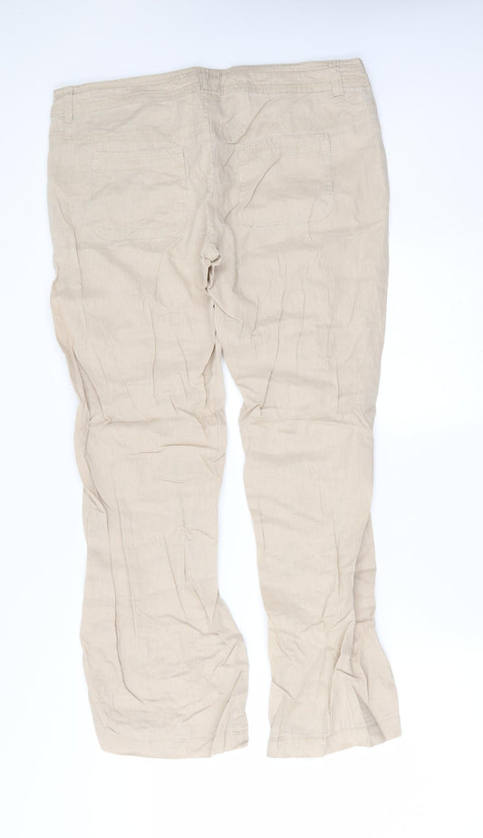 New Look Womens Beige Trousers Size 12 L28 in