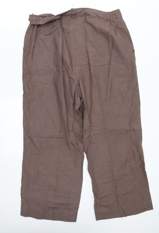 Joanna Hope Womens Brown Trousers Size 16 L24 in