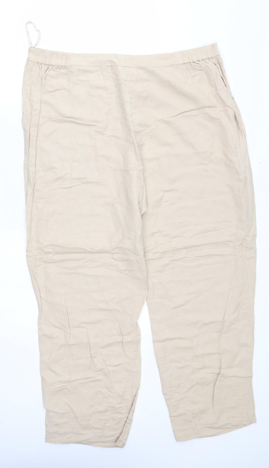 Ann Harvey Womens Beige Trousers Size 18 L26 in