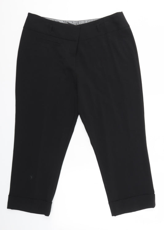Womens UK Size 14 Matalan Regular Fit Dress Pants Black Trousers