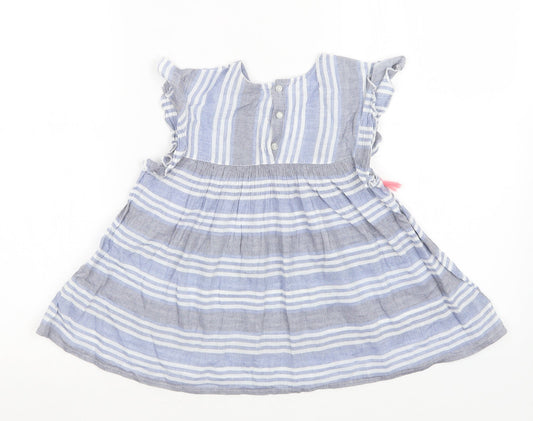 Matalan Girls Multicoloured Striped A-Line Size 7 Years