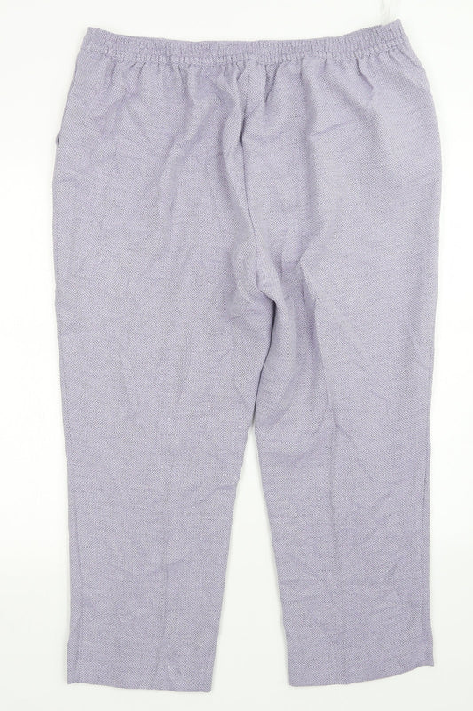 Womens UK Size 20 EWM Regular Fit Purple Trousers