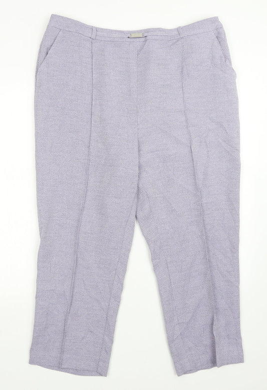 Womens UK Size 20 EWM Regular Fit Purple Trousers