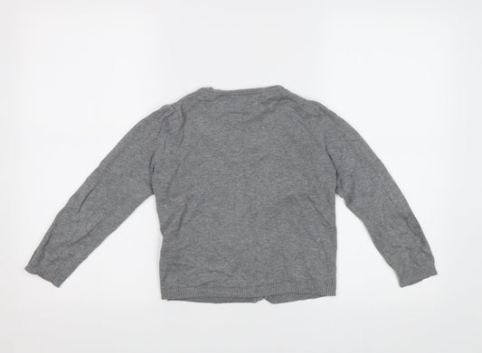 TU Girls Grey Cardigan Jumper Size 6 Years