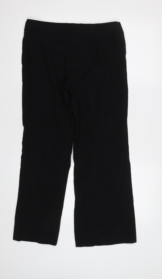 Womens UK Size 10 M&S Regular Fit Dress Pants Black Trousers