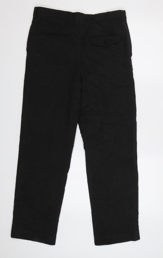 Burton Mens Black Striped Dress Pants Trousers Size 32 L29 in