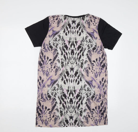 Miss Selfridge Womens Purple Animal Print Basic Blouse Size 8