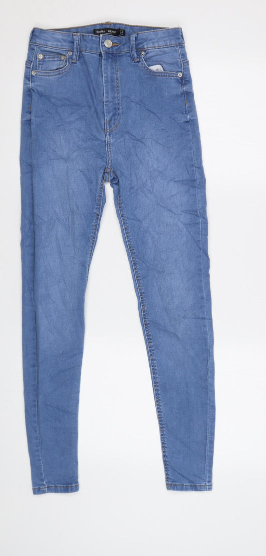 Womens UK Size 6 Bershka Regular Fit Skinny Black Jeans