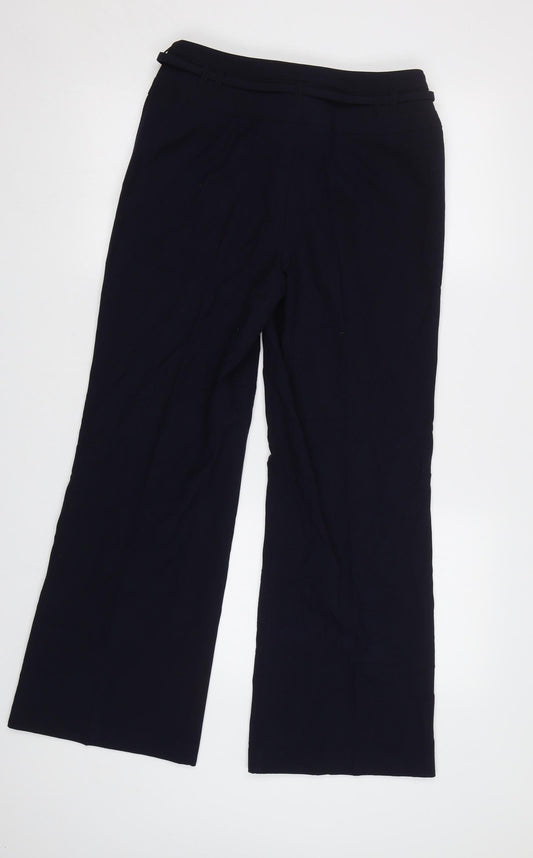 Womens UK Size 10 M&S Regular Fit Dress Pants Blue Trousers