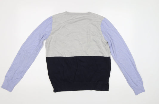 M&S Womens Blue Striped Pullover Jumper Size 12